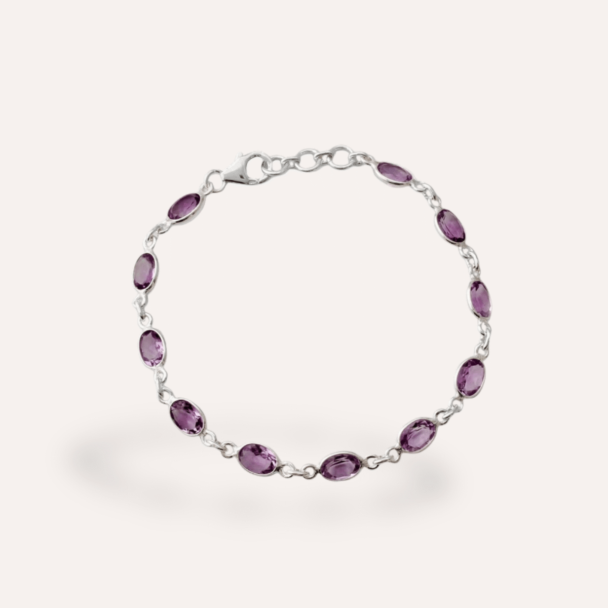 STERLING SILVER AMETHYST BRACELET