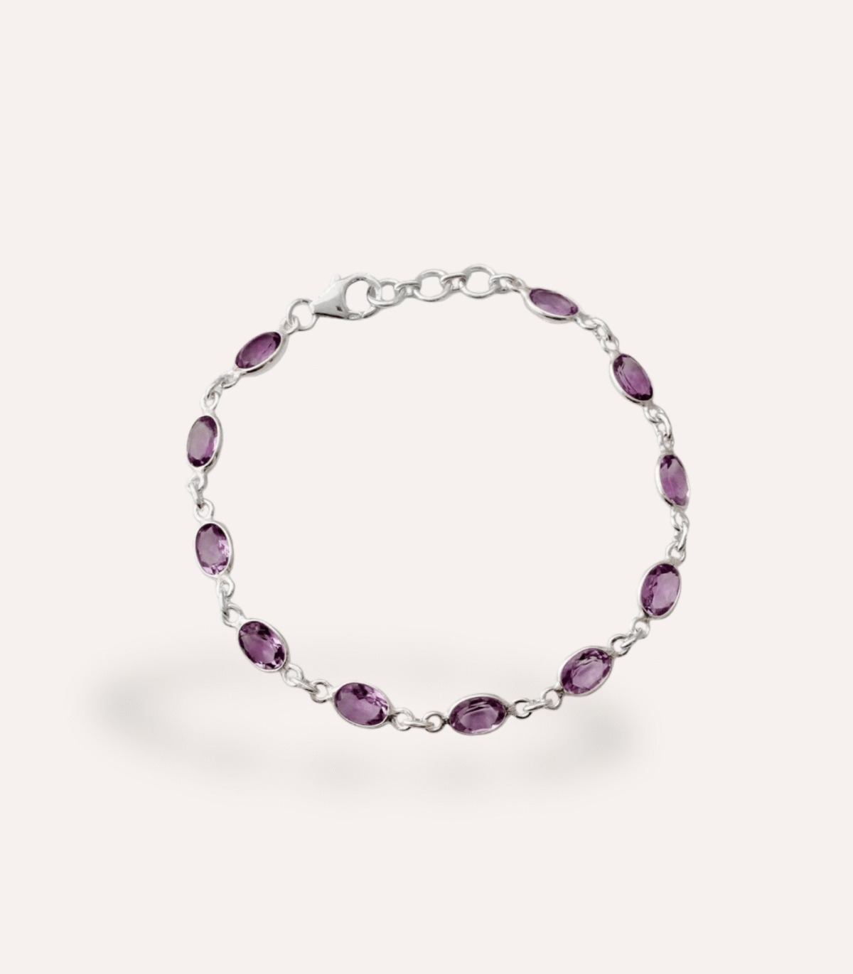 STERLING SILVER AMETHYST BRACELET
