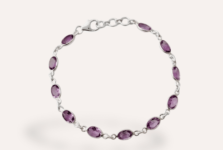 STERLING SILVER AMETHYST BRACELET