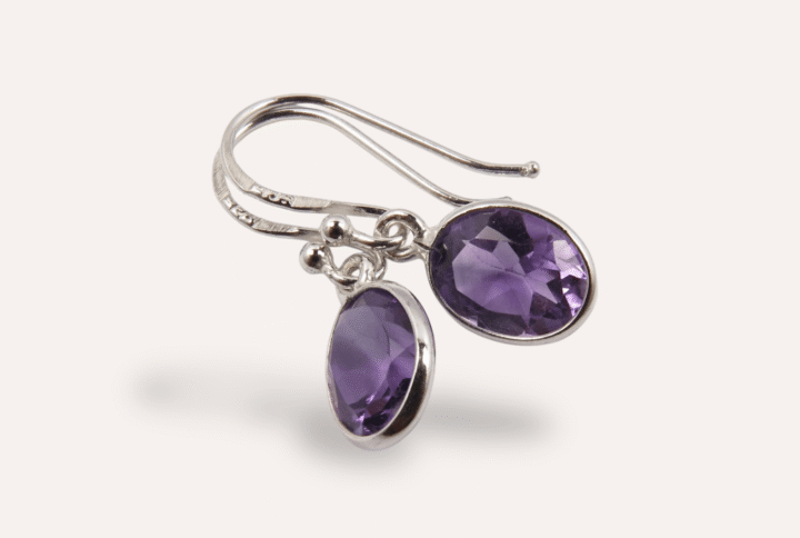 STERLING SILVER AMETHYST EARRING