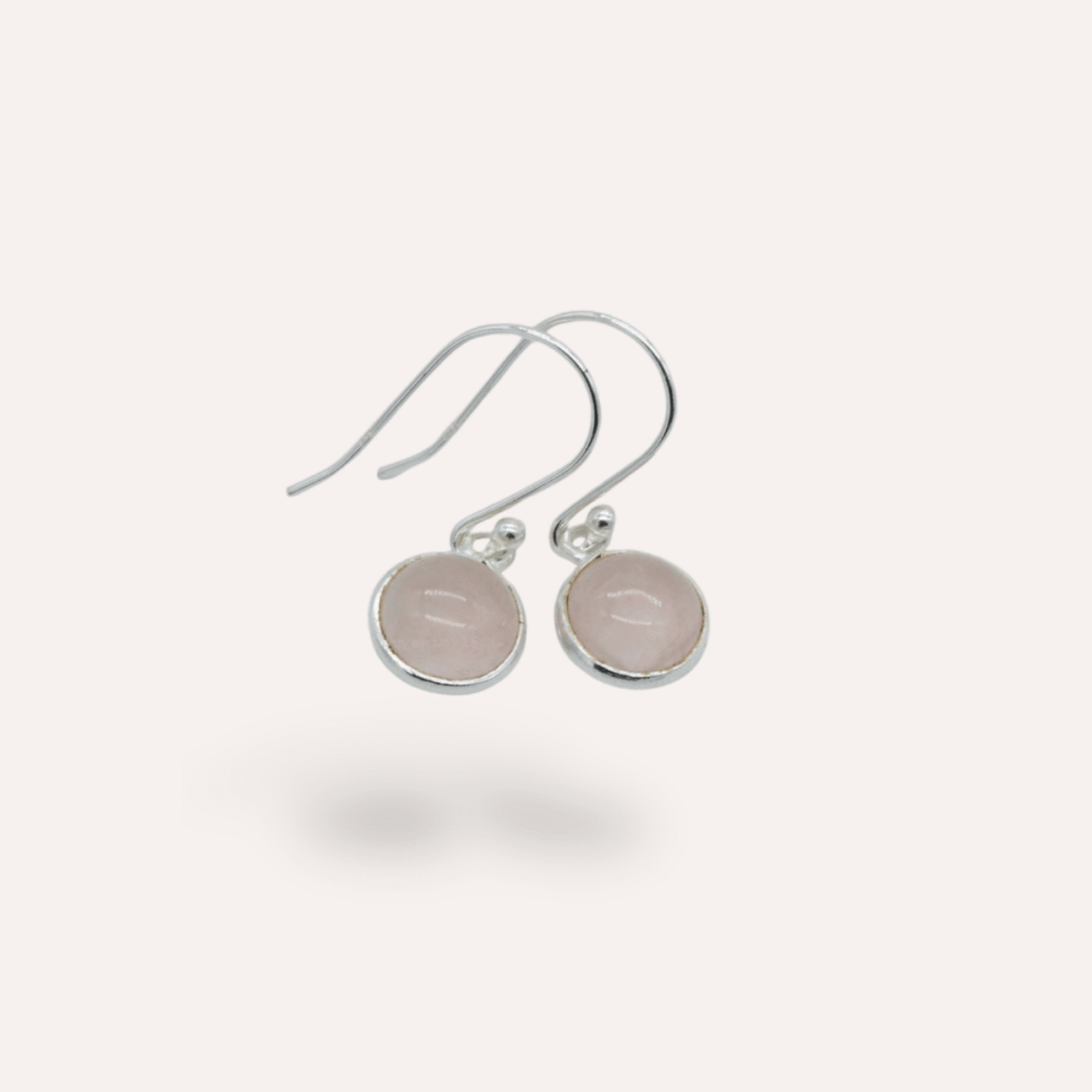STERLING SILVER ROSE QUARTZ EARRING