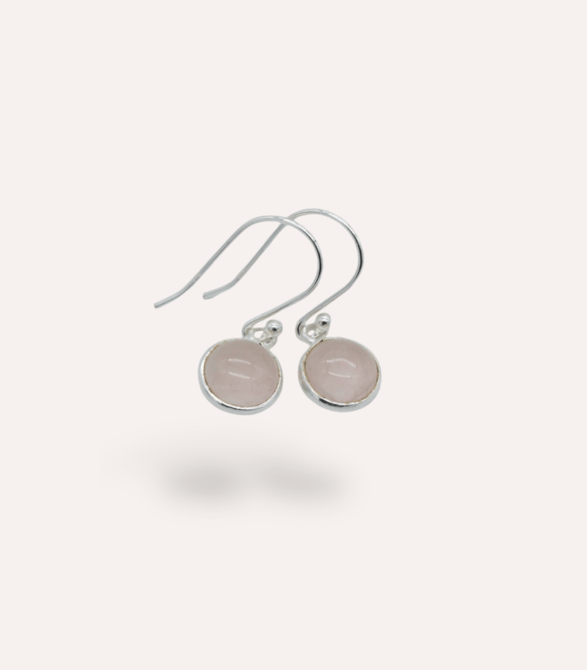 STERLING SILVER ROSE QUARTZ EARRING