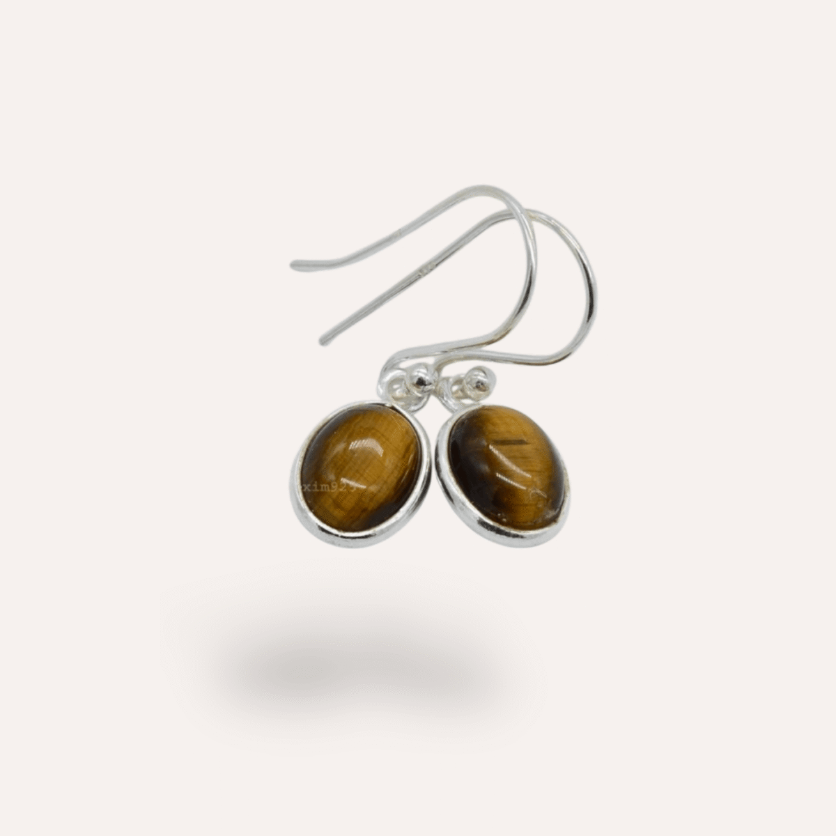 STERLING SILVER TIGER EYE EARRING