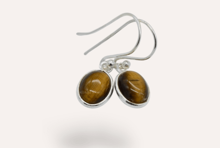 STERLING SILVER TIGER EYE EARRING